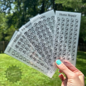 Savings Challenge Tracker Bundle Physical white vellum Savings Challenge Vellum Savings Tracker Budgeting Tracker Sinking Funds Tracker