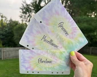 A6 cash envelopes Tie Dye