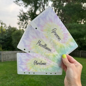 Envelopes de dinheiro A6 Sistema de envelope de dinheiro tie-dye A6 envelopes de orçamento personalizados SISTEMA DE ORÇAMENTO DE DINHEIRO envelopes de orçamento mangas de dinheiro