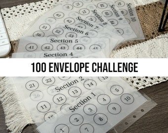 100 envelope Savings Challenge ENVELOPES A6 Savings Challenge Tracker Envelopes for A6 Binder budgeting Cash Envelope for A6 Binder