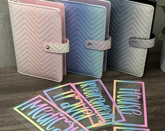 Budget binder with cash envelopes A6 Budgeting Cash stuffing envelopes for sinking funds budget binder set ombre binder rainbow A6 binder