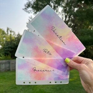 Cash Envelopes A6 Matte WATERCOLOR cash envelopes Cash Budgeting System Cash Stuffing Envelopes for A6 Budget Binders Sinking funds