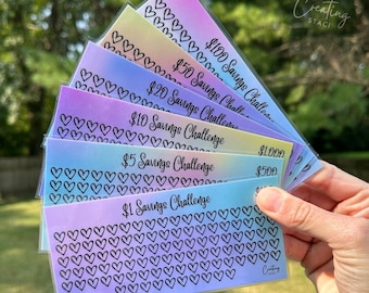 Savings challenge Trackers for Cash Stuffing cash envelopes Trackers Laminated Money Trackers for A6 Binder colorful savings challenge