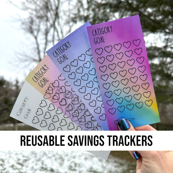 Savings Trackers for Cash Stuffing Trackers Laminated Money Trackers for A6 Binder Budget Sheets Sinking Funds Tracker Colorful Tracker