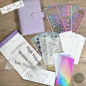 Budget Binder Bundle Starter Pack cash envelopes binder expense trackers savings challenges dashboard placeholders customize money envelope