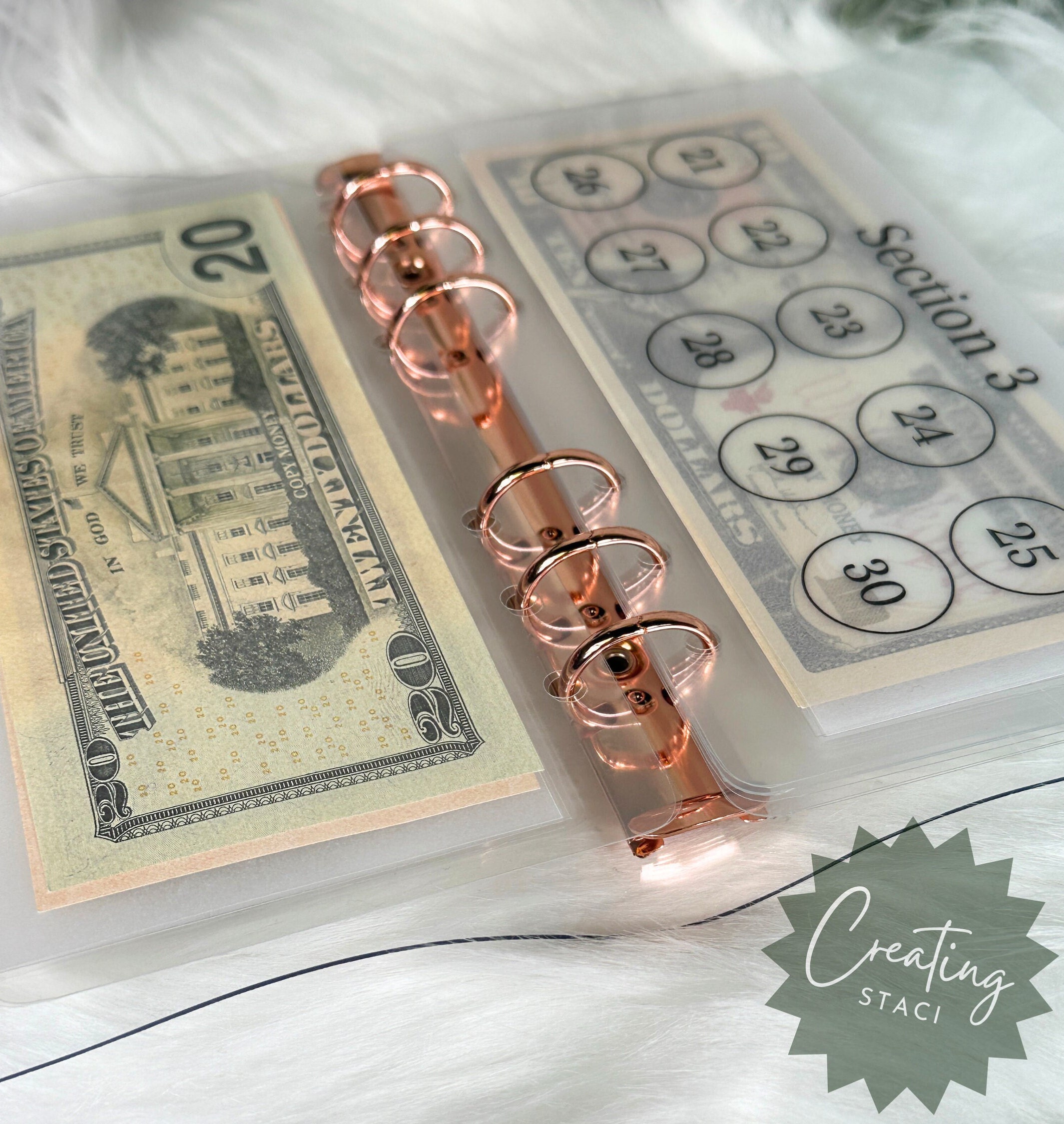 Buste Risparmio Budget Planner | 100 Buste A5 | Raccoglitore Per Risparmiare $5.050 | PVC Rosa - Foto 8