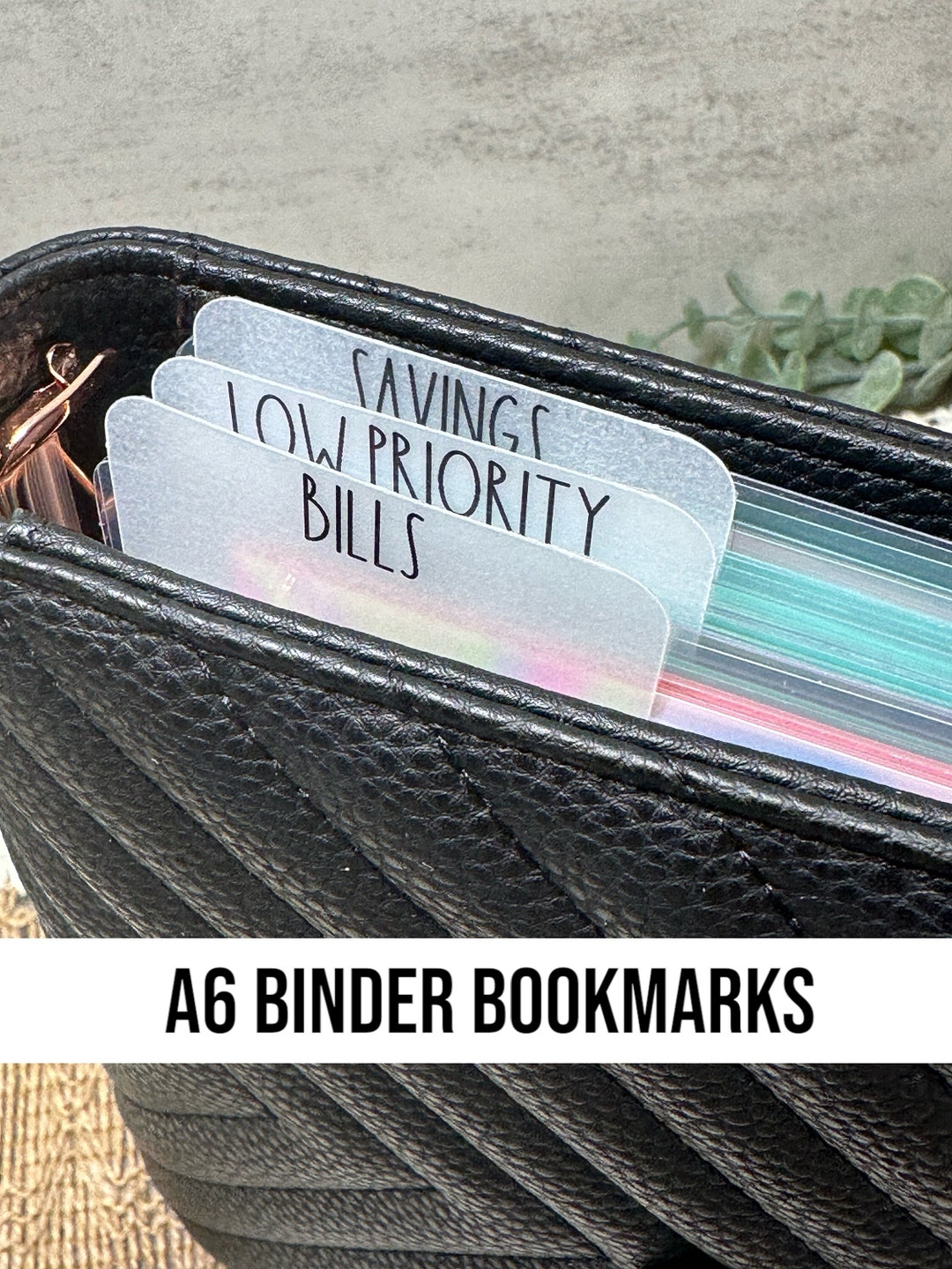 A6 Binder Dividers Bookmarks VELLUM Dashboard A6 Binder Budget