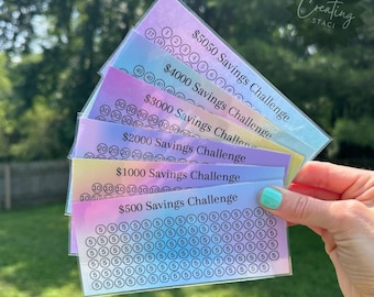 Savings Trackers for Cash Stuffing Trackers Laminated Money Trackers for A6 Binder Budget Sheets Sinking Funds Tracker Colorful Tracker