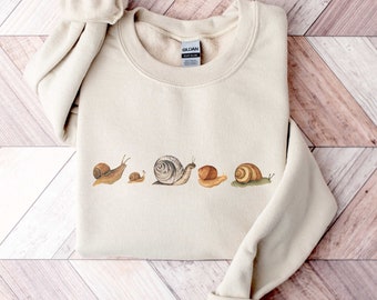 Snail Sweater Cute Snail Sweatshirt Minimalist Aesthetic Bohemian Clothing For Women Whimsical Snail Pullover Cottagecore Gardener Gift