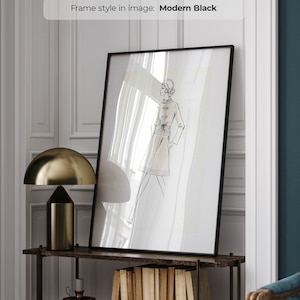 Boceto de moda vintage - Impresión vintage / Arte de pared de moda enmarcado / Boceto de mujer vintage / Impresión de arte de moda vintage