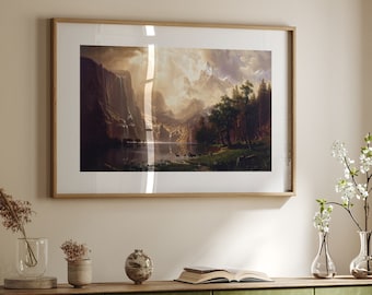 Among the Sierra Nevada - Vintage Print | Framed Western America Wall Art | Albert Bierstadt Landscape Painting