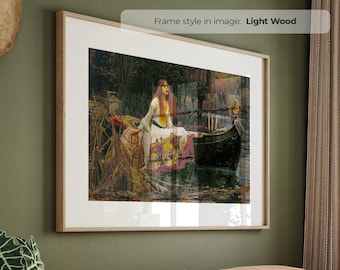 The Lady of Shalott - Framed Poster Print | Vintage Wall Art | Women Vintage Painting | John William Waterhouse Painting