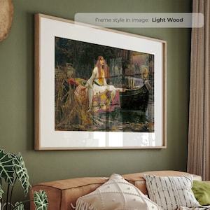Die Dame von Shalott - gerahmter Posterdruck | Vintage Wand Kunst | Frauen Vintage Malerei | John William Waterhouse Gemälde