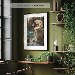 The Sirene - Gerahmter Poster Druck | Vintage Wand Kunst | Frauen Vintage Malerei | John William Waterhouse Gemälde