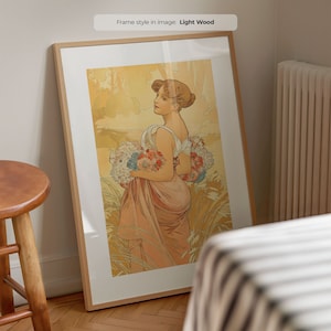 Summer 1900 - Vintage Women Poster | Framed Female Wall Art | Antique Feminine Art | Alphonse Mucha Art Print | Art Nouveau Artwork