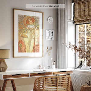 Alphonse Mucha Autumn 1900 Print, Art Nouveau Style (Framed)