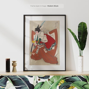 Der Schauspieler Danjuro X - Japanisches Poster | Gerahmte Vintage japanische Wandkunst | Antike asiatische Kunstdruck | Orientalisches Dekor | Japandi| Ukiyo-e