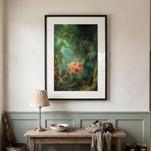 El cartel de la escena rococó del columpio de Jean-Honoré Fragonard
