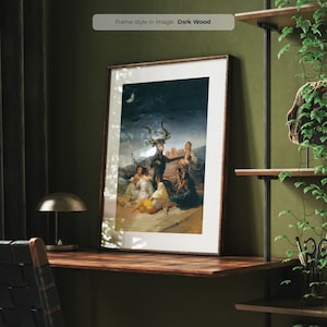 The Witches Sabbath - ingelijste poster | Vintage gotische muurkunst | Vintage vrouwenschilderij | Francisco de Goya-kunstwerk