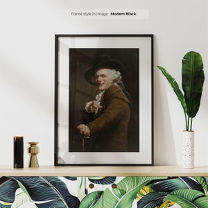 Selbstportrait in der Gestalt einer Spottdrossel – Gerahmter Poster Druck | Vintage Gothic Wandkunst | Joseph Ducreux Gemälde