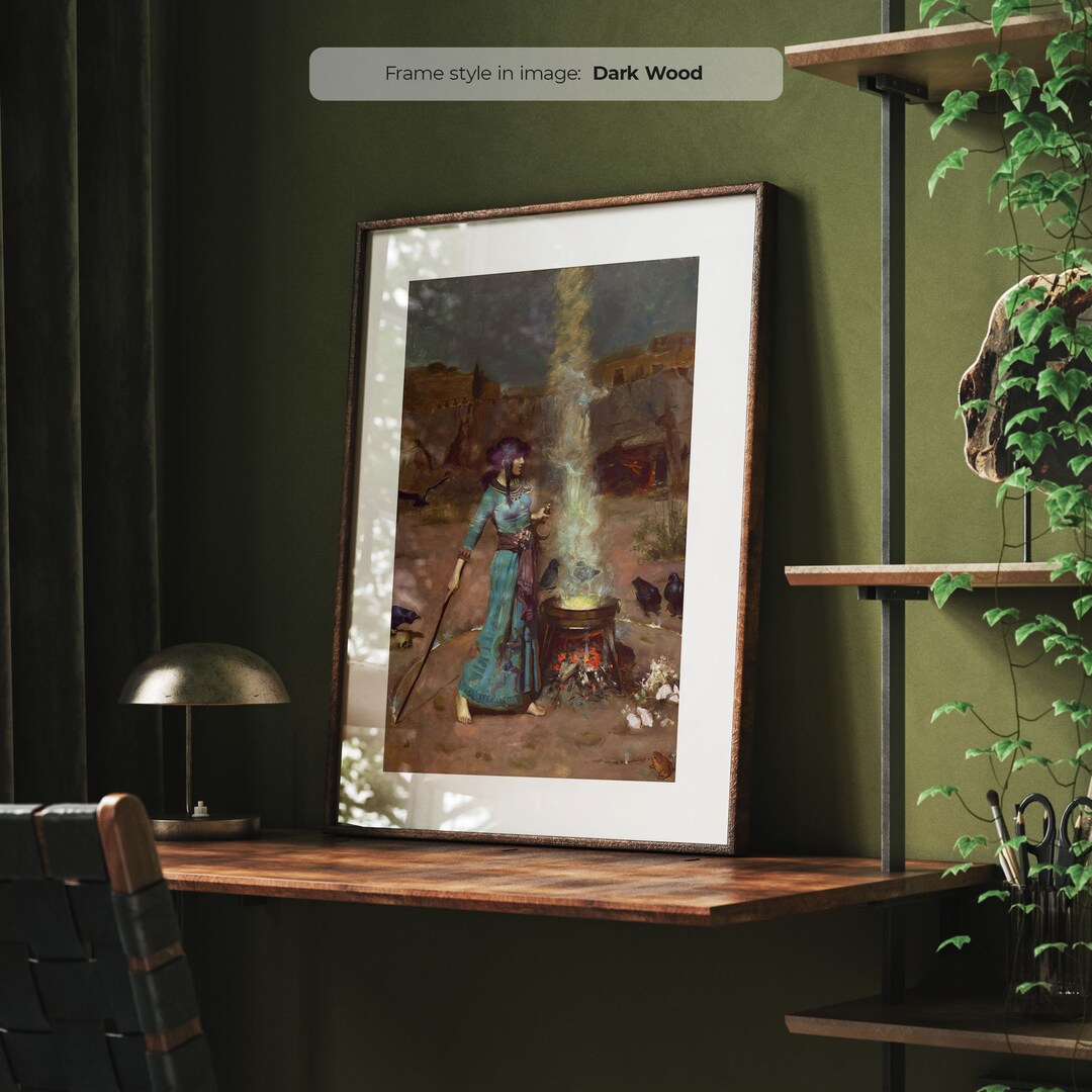 1art1 Poster 'Der Magische Kreis' Von John William Waterhouse – Kunstdruck 50x40 Cm, Detailreich & Farbenfroh