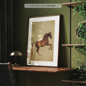 Whistlejacket Pferd - Vintage Tier Poster | Bild mit Holzrahmen | Rustikale Wohnkultur | Tier Kunstdruck | Vintage Pferdebild