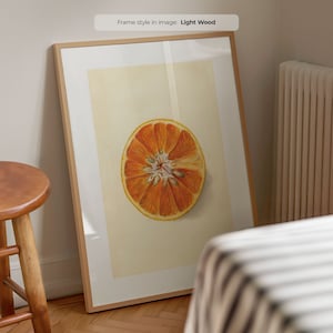 Sliced Orange - Vintage Fruit Print | Framed Botanical Wall Art | Antique Fruit Scientific Illustration | Encyclopedia Orange Poster
