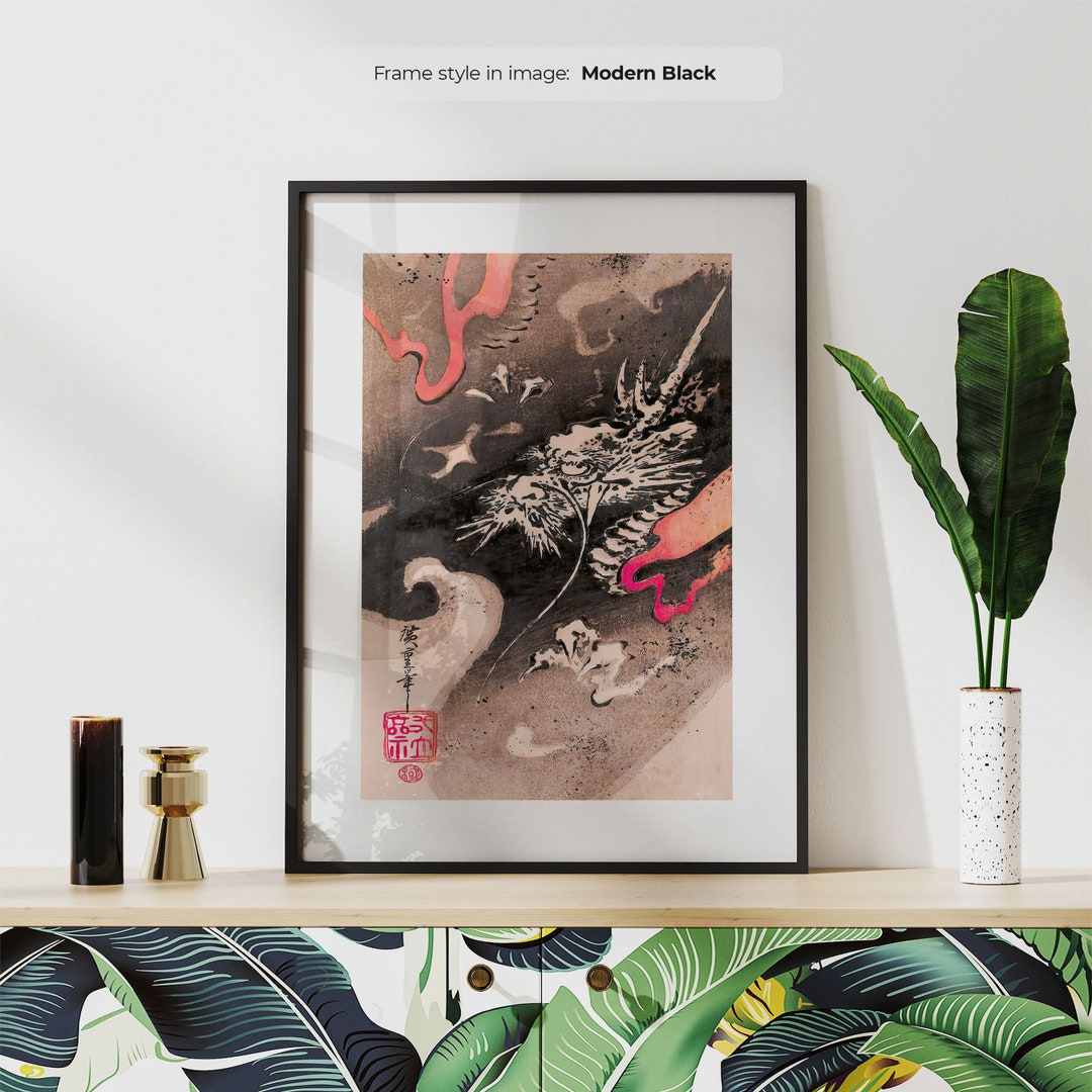 Japanese Dragon Art Print – Vintage Ukiyo-e Oriental Decor - Etsy