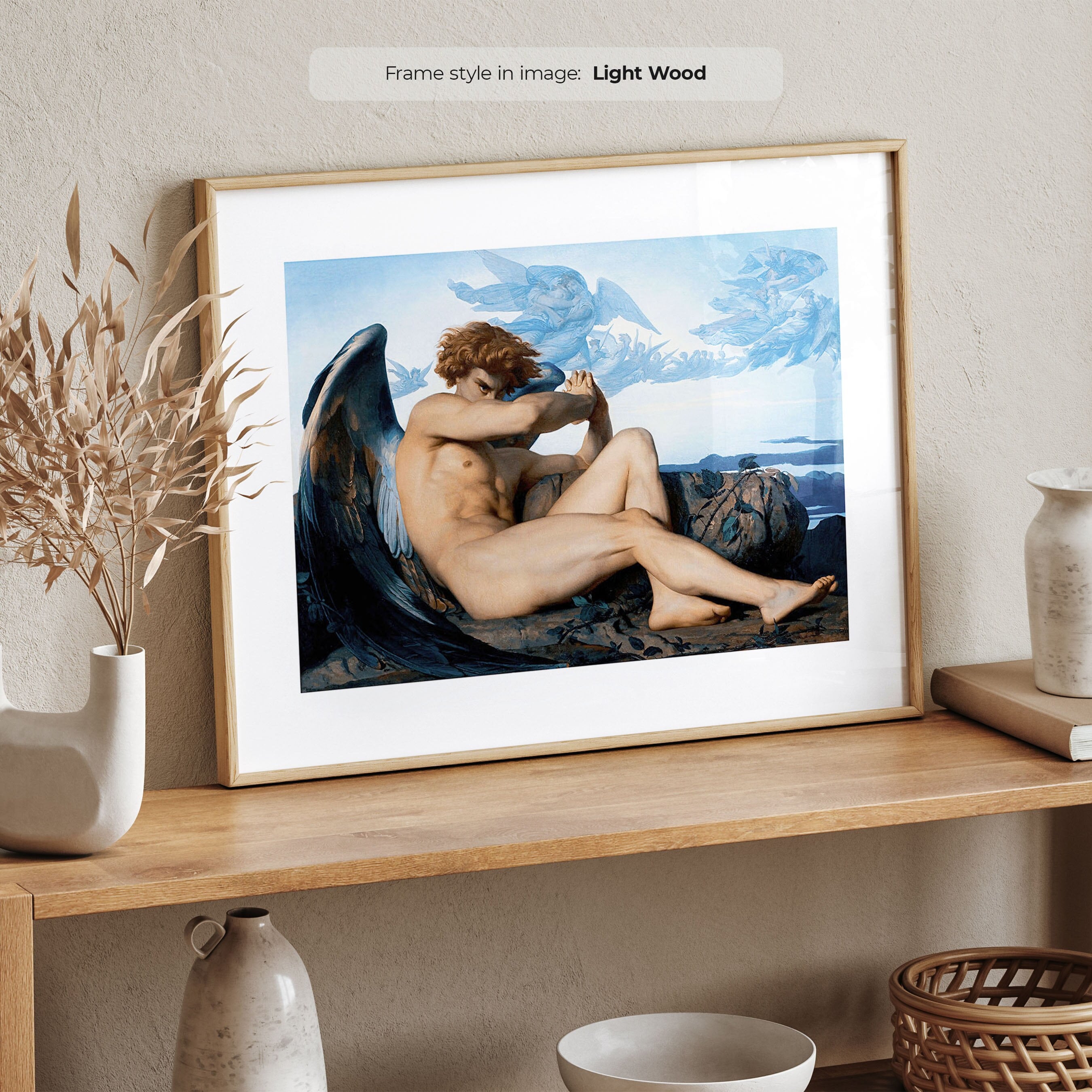 Fallen Angel - Framed Poster Print | Vintage Gothic Wall Art | Angel Vintage Painting | Alexandre Cabanel painting