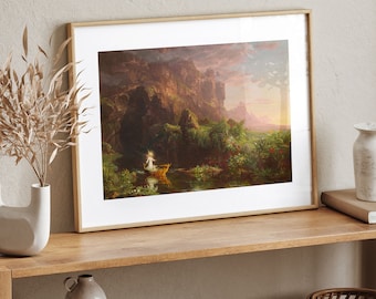 El viaje de la vida (Grabado): Escena de la infancia, de Thomas Cole