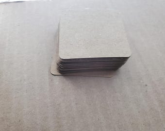 Tarjetas en blanco de papel kraft: 2 x 2 pulgadas, 100 piezas