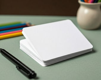 Tarjetas de cartón blanco en blanco: 1,75 x 3,5 pulgadas (100 unidades)