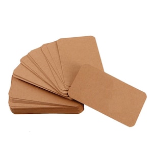 CLEARANCE Kraft Colored 60 PCS Blank Bridge Sized Cards for notes, study cards, custom playing cards etc. 2.25 x 3.5
