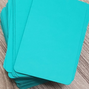 60 PCS Blank Bridge Sized Cards for notes, study cards, custom playing cards etc. Lightweight Teal 65lb Cardstock Textured on one side