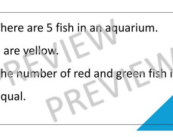 Critical Thinking Fish Logic Puzzle: K-2 Classroom Activity (Digital File)