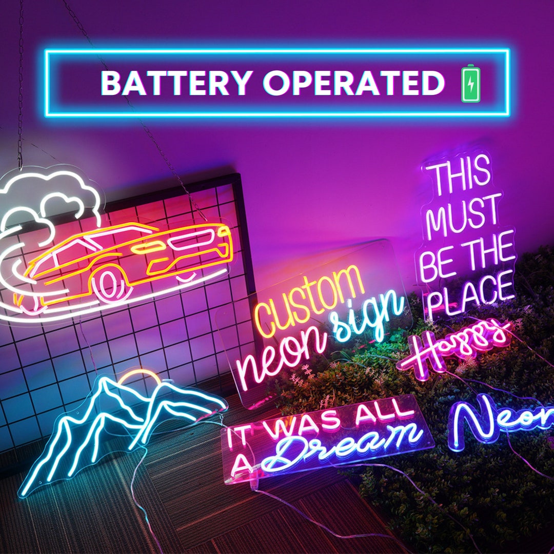 Custom Neon Sign Battery Operated Neon Wedding Neon Sign Led Etsy