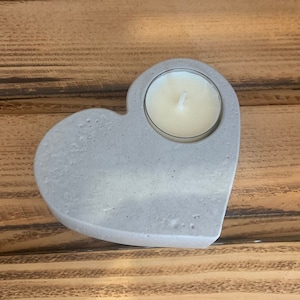 Heart tealight holder, tealight holder &quot;heart&quot;, tealight holder made of concrete, decoration made of concrete, concrete decoration