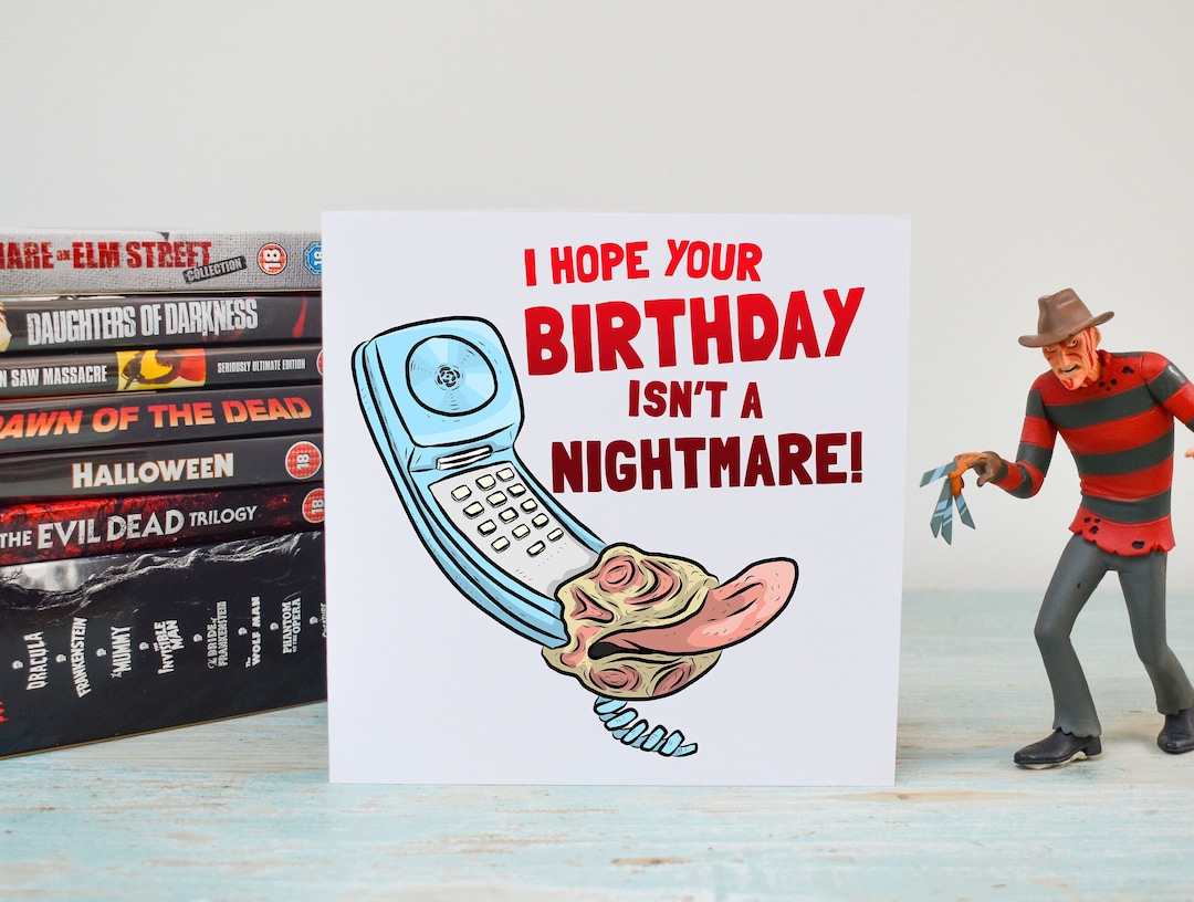 Horror Birthday Card, Freddy Krueger Birthday Card, A Nightmare on Elm