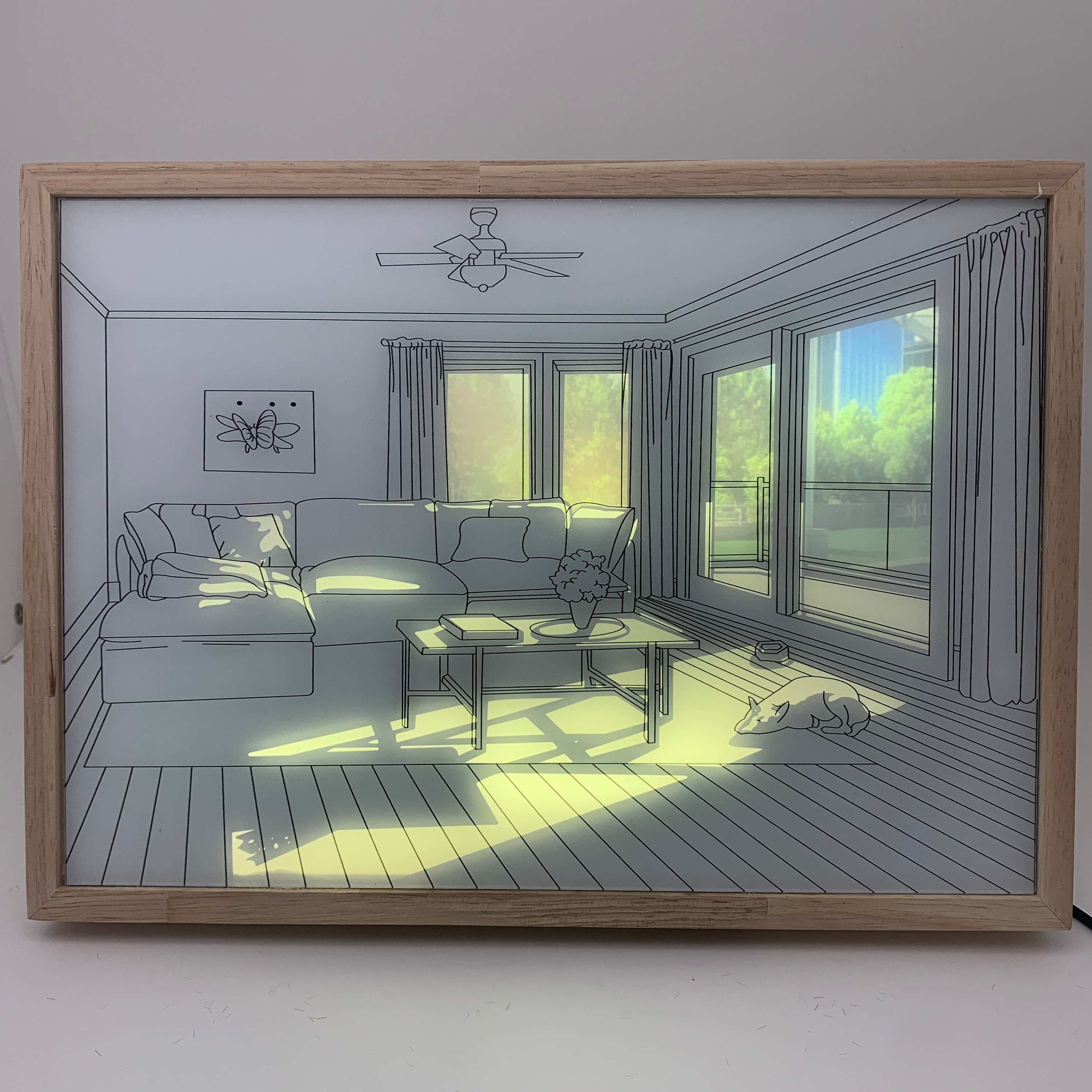 Photo Frame Night Light Sunshine Painting Glow Photo Frame Etsy