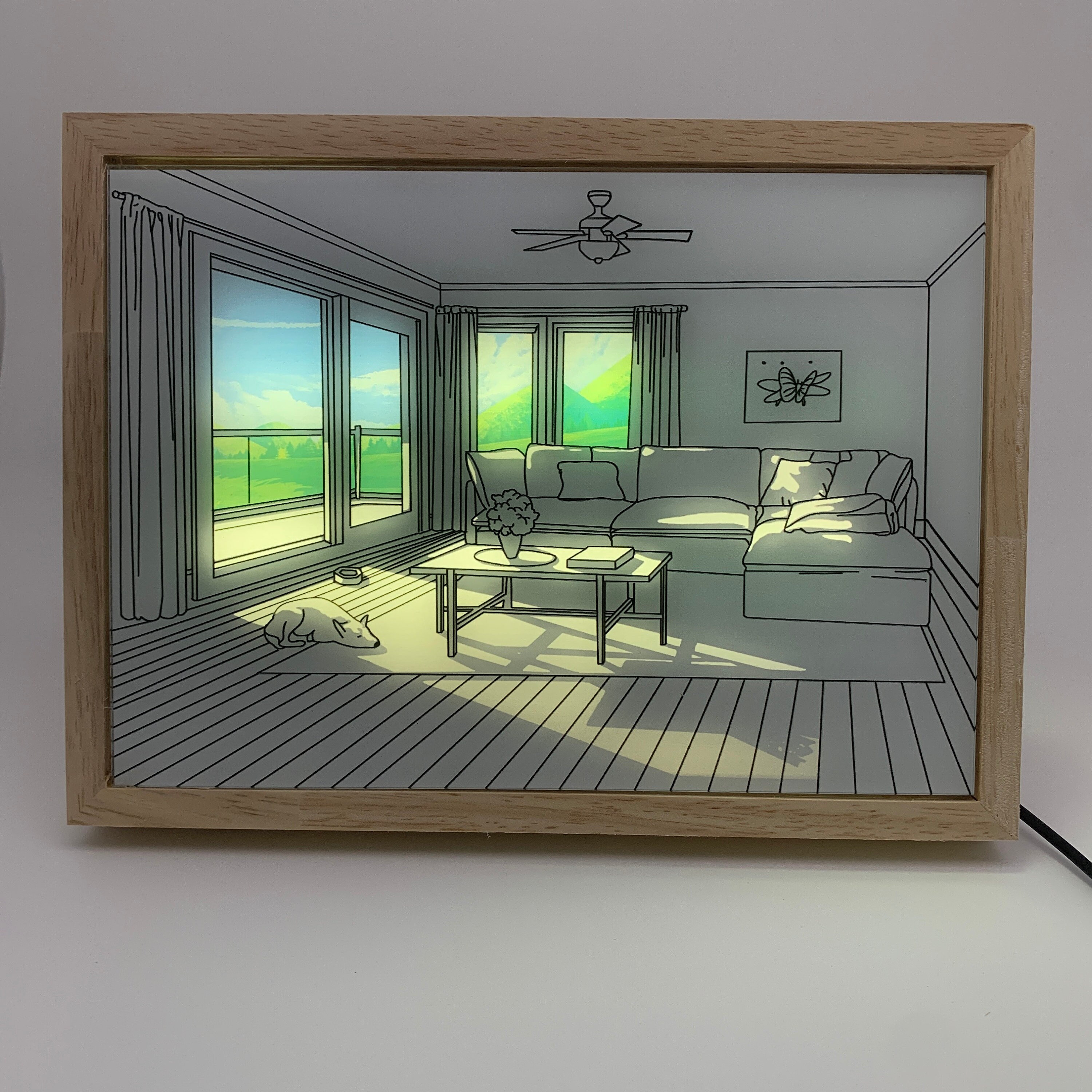 Photo Frame Night Light Sunshine Painting Glow Photo Frame Etsy