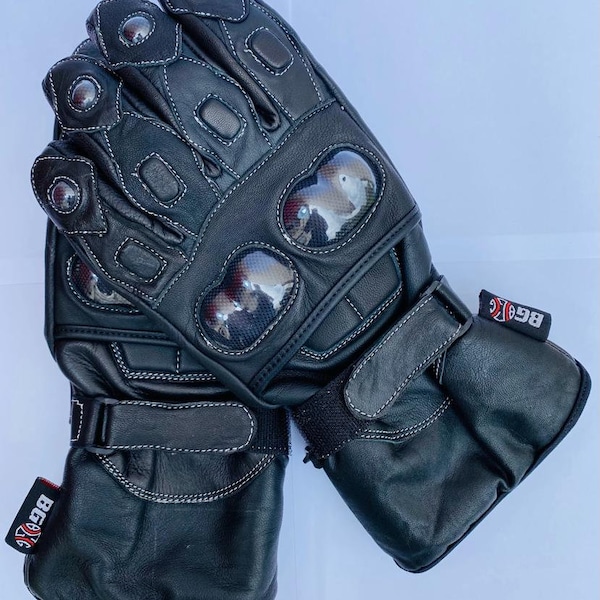 Motorbike Real Leather premium Gloves,Touch Screen,water proof(warm)Knuckle Protection.