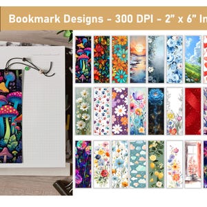 Printable Bookmarks Bundle, Digital Download Bookmark Sheets, PNG Bookmark Sublimation, Floral Bookmark, Bookmark Designs, Book Lover Gifts