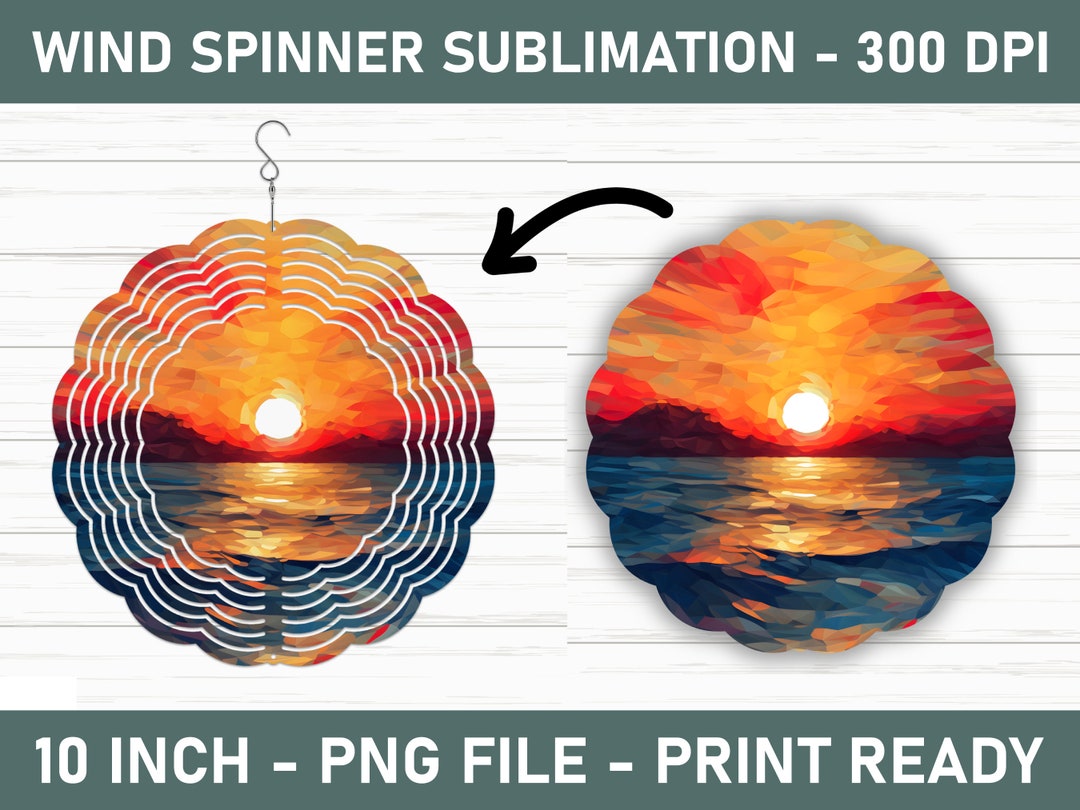 Sunset Wind Spinner Sublimation Design, Wind Spinner PNG for