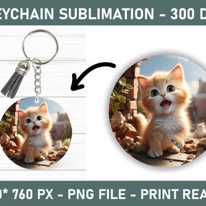 3d animal sublimation bundle / Round keychain sublimation