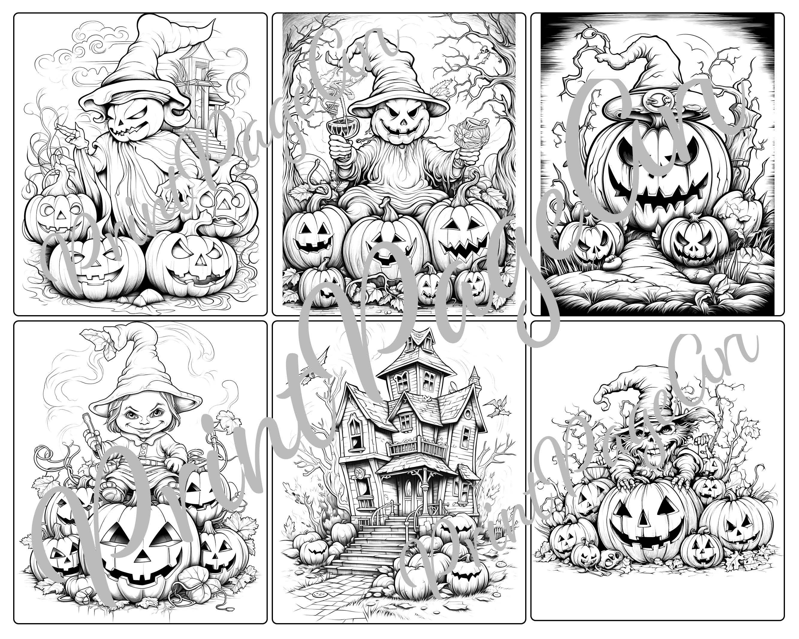 Halloween Pumpkins Family Coloring Pages Printable Adult - Etsy