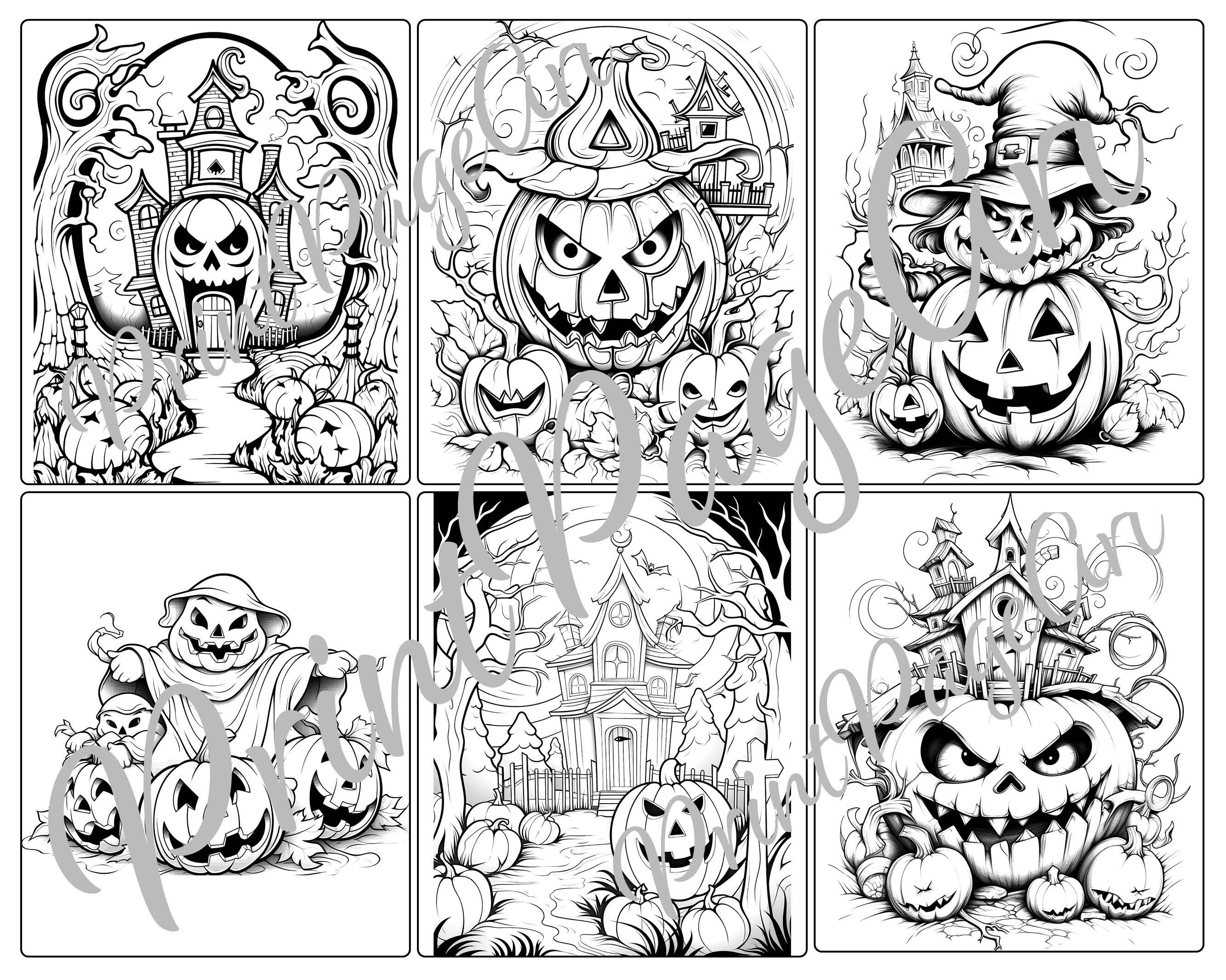 Halloween Pumpkins Family Coloring Pages Printable Adult - Etsy