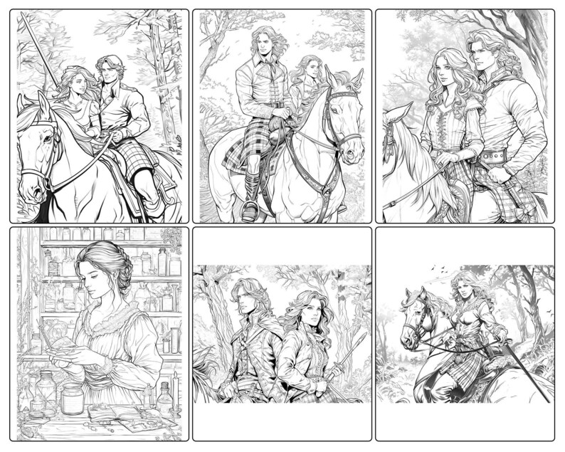 Outlander Coloring Book: Scotland Inspired Designs (59 Printable Pages ...