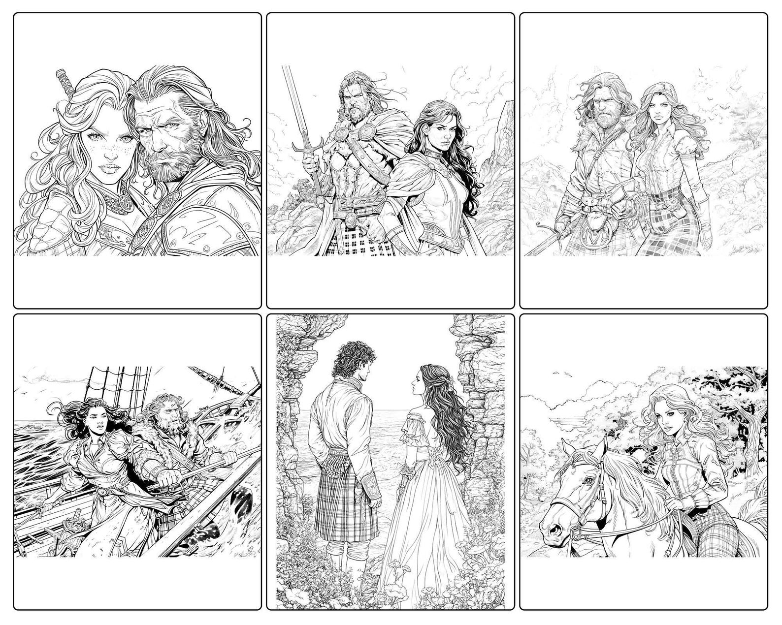 Outlander Coloring Book: Scotland Inspired Designs (59 Printable Pages ...