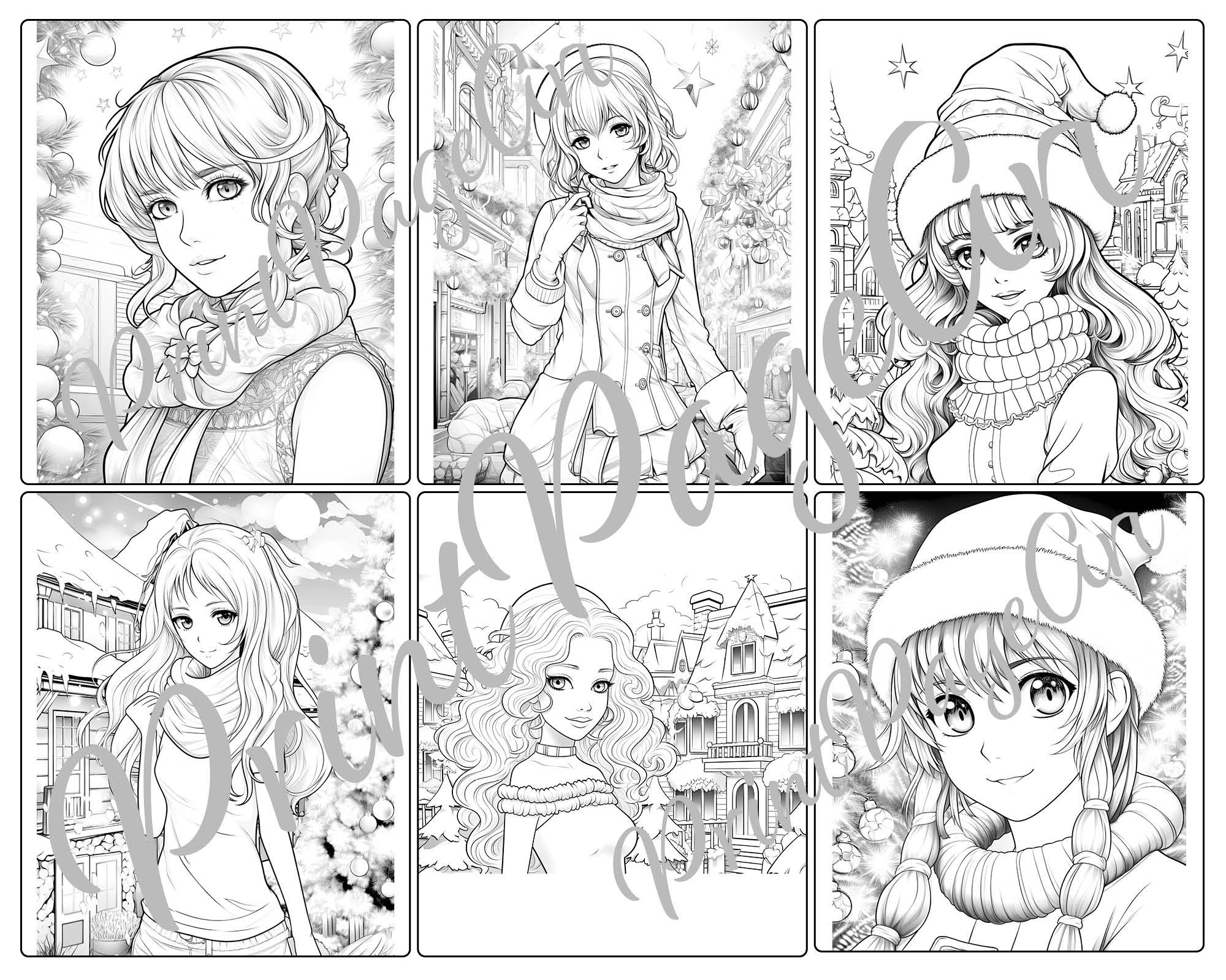 anime-girls-christmas-edition-36-coloring-pages-for-all-family-instant-download-etsy-israel