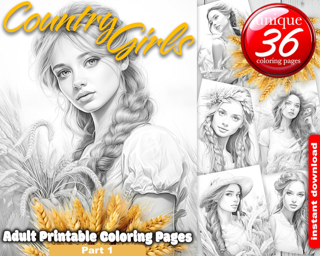 The Country Girls, Grayscale Portrait Country Woman With Grain, 36 ...